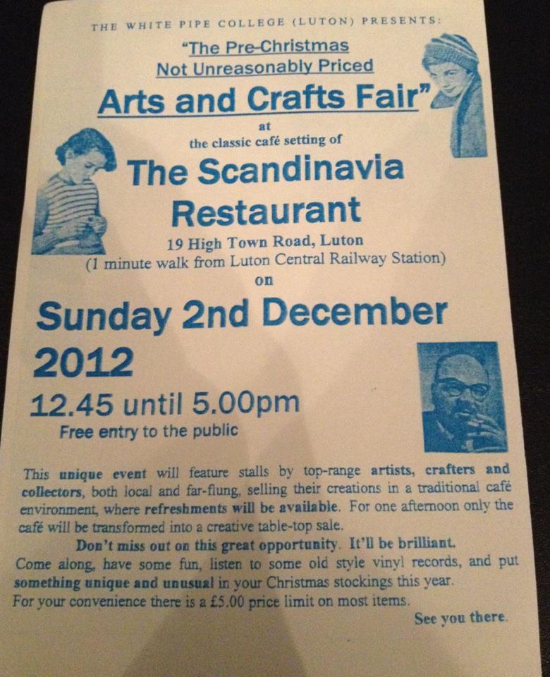 An image of the flyer for the 2012 arts and crafts fair