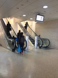 An instance of the escalators working in both directions.
